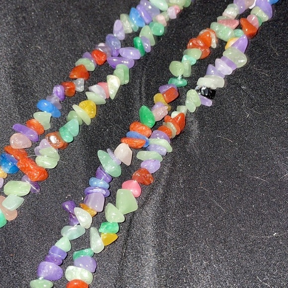 32" Multicolor Jade Chip Necklace by Jade of Yesteryear - Picture 6 of 11